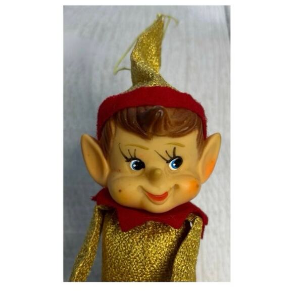 Vintage Knee Hugger Pixie Elf Ornament - Picture 3 of 13
